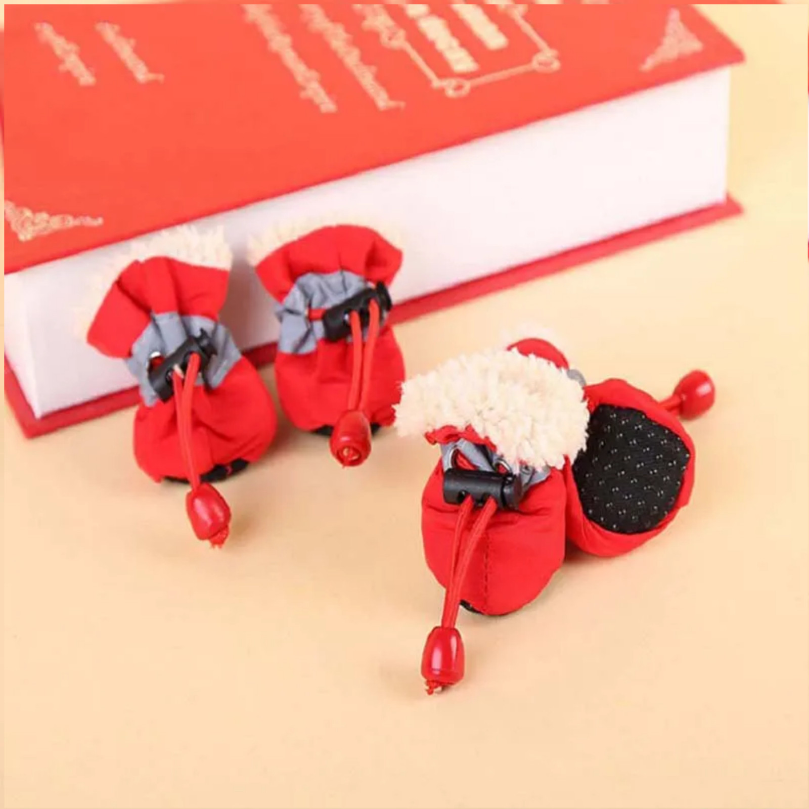 4PCS Waterproof Dog Shoes Anti-Slip Pet Rain Boots for Small Dogs Cats