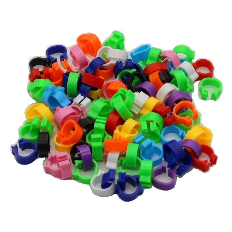 200PCS 8mm Pigeon Leg Bands Bird ID Rings Colored Bayonet Open Clip Bands