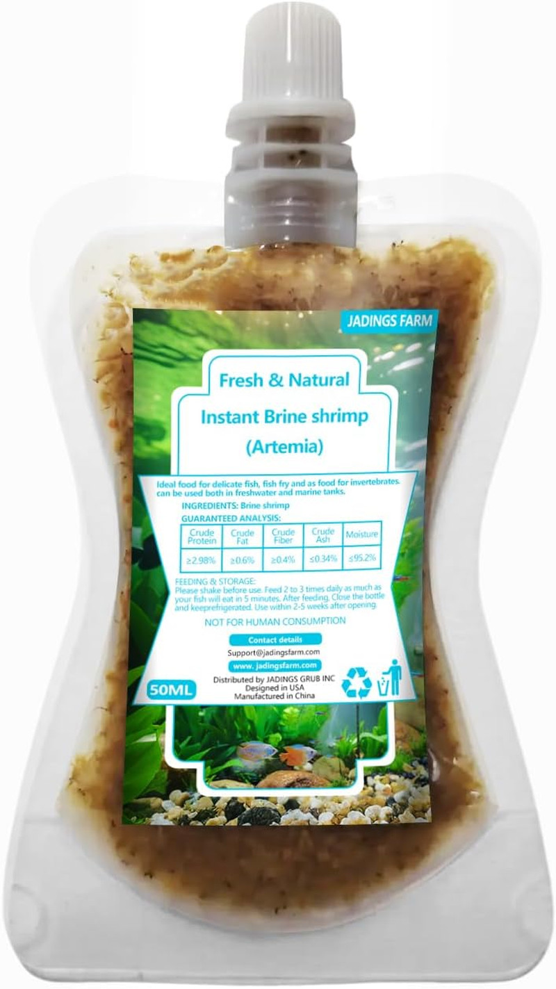 Brine Shrimp Fish Food, Ready to Use Aquarium Fish Food, Non-Living Instant Food