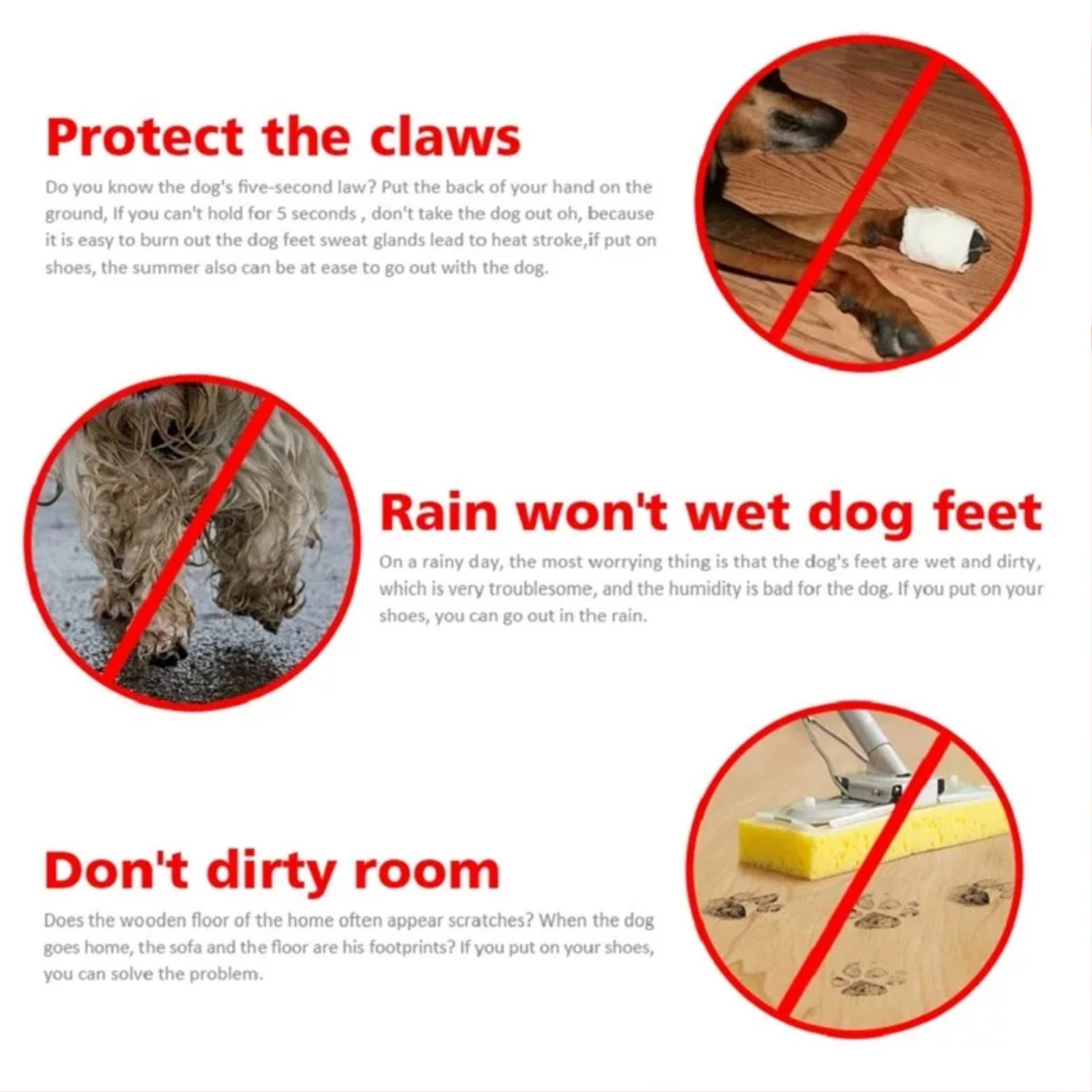 4PCS Waterproof Dog Shoes Anti-Slip Pet Rain Boots for Small Dogs Cats