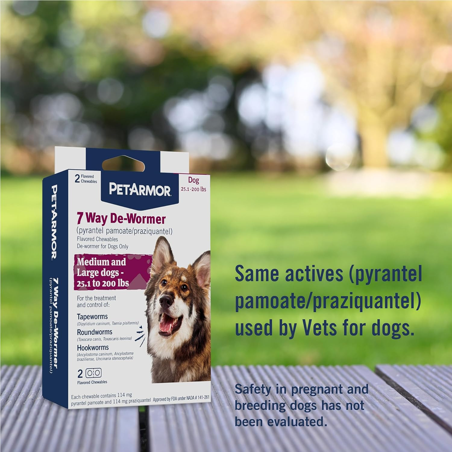 7 Way De-Wormer for Dogs, Oral Treatment for Tapeworm, Roundworm & Hookworm in L