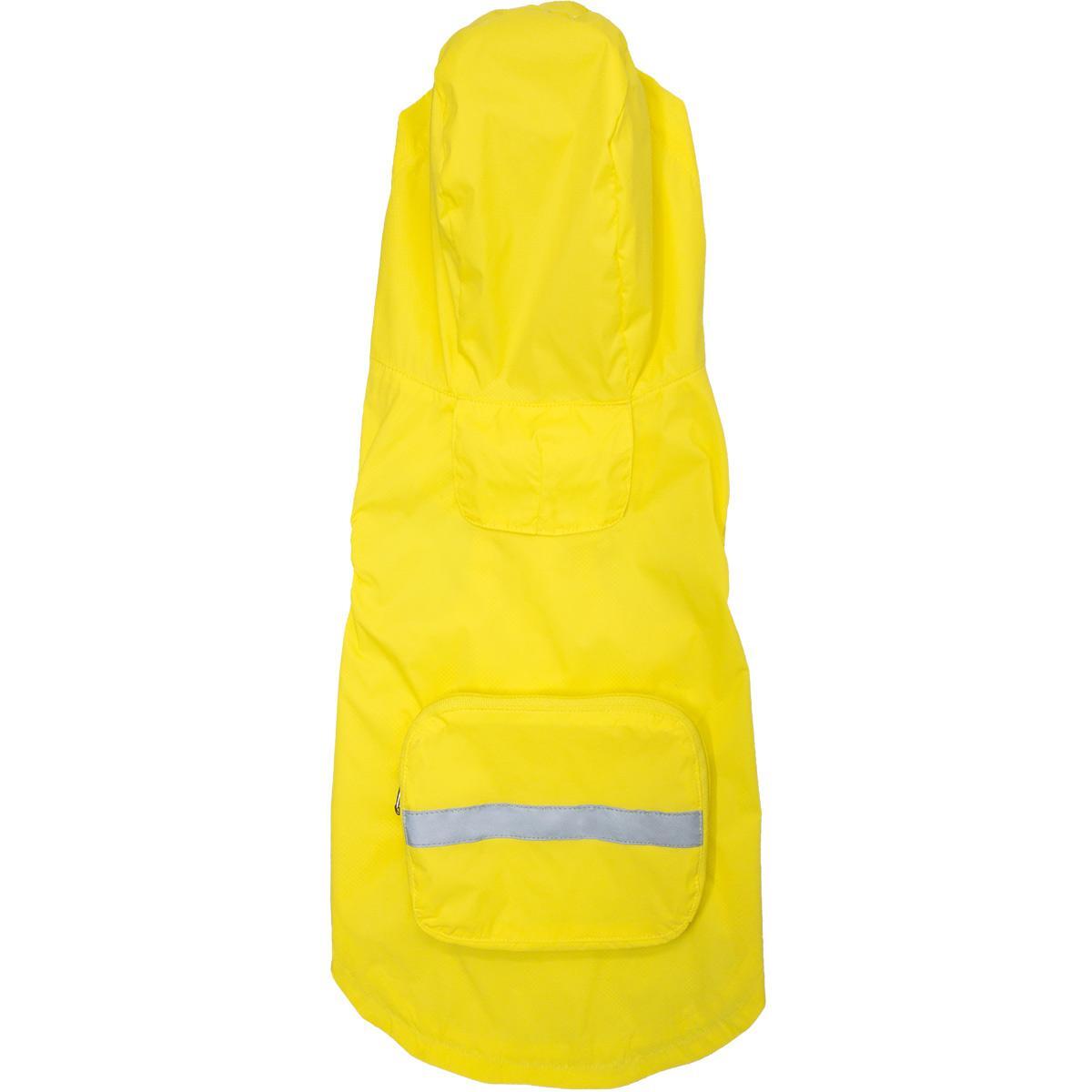 Dog Raincoat with hood Waterproof Packable – Yellow Sizes XS-3XL