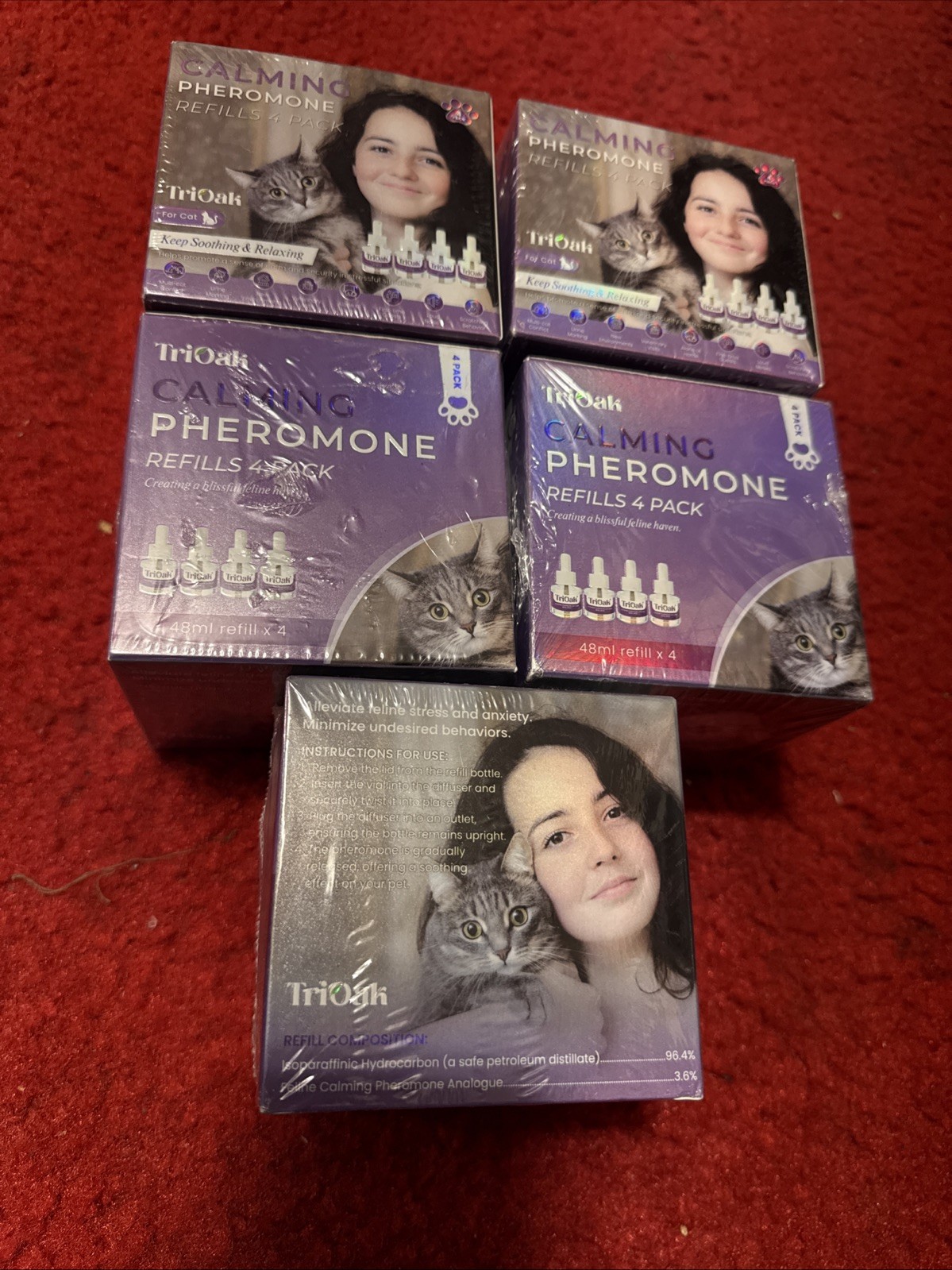 Tri-Oak Cat Calming Pheromone Refills 4-Pack 48ml New Exp 06/2027 5 Pack