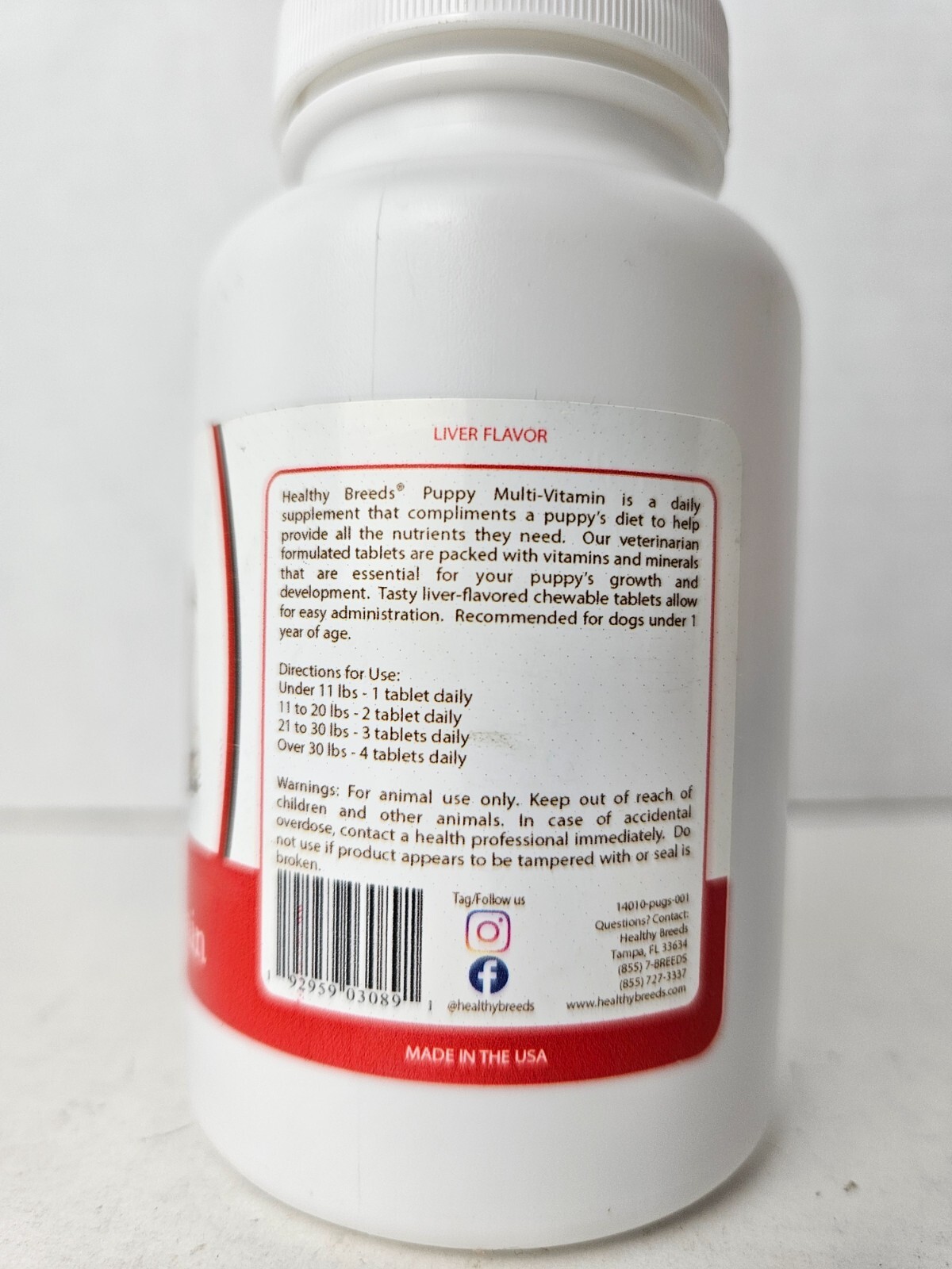 Pug Puppy Dog Multivitamin 60 Count Exp 02/2027