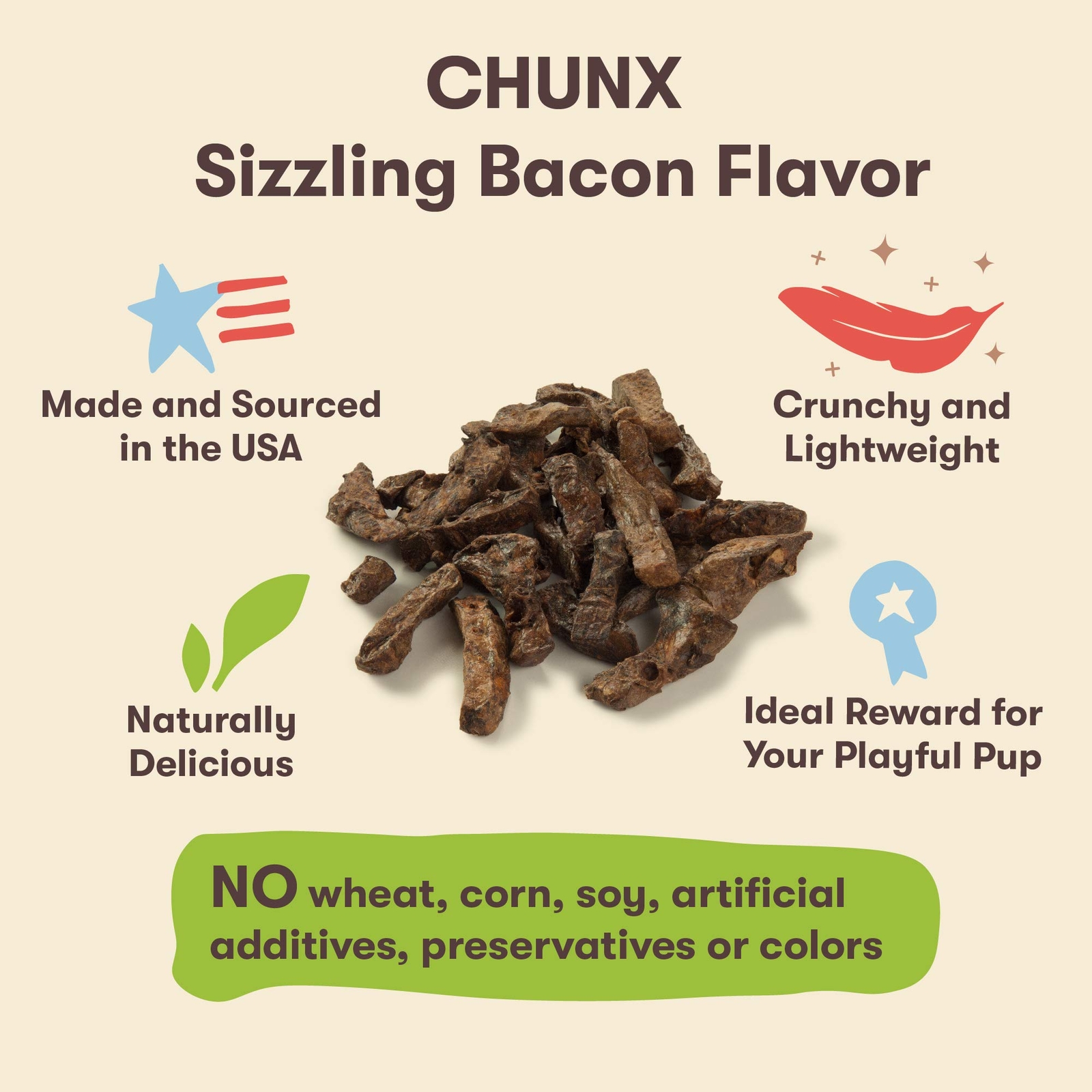Beef Lung Chunx Dog Treats – Made and Sourced in the USA – 16 Ounce