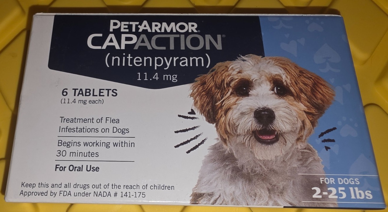 PetArmor CAPACTION – 6 Nitenpyram 11.4 mg Tablets for Small Dogs – Exp 02/2027