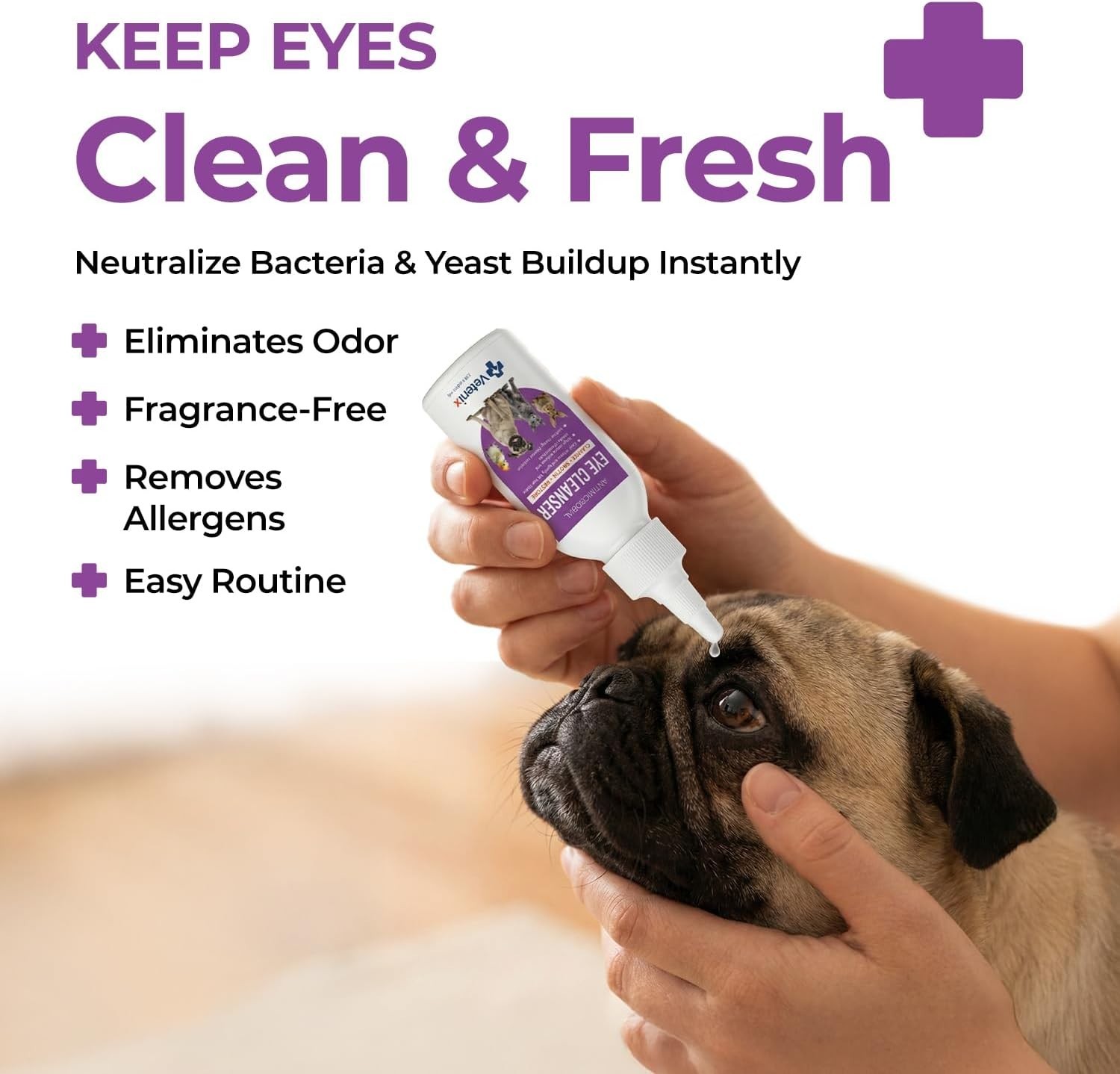 Eye Drops for Dogs and Cats to Flush and Soothe Eye Irritations 3.38 Ounces