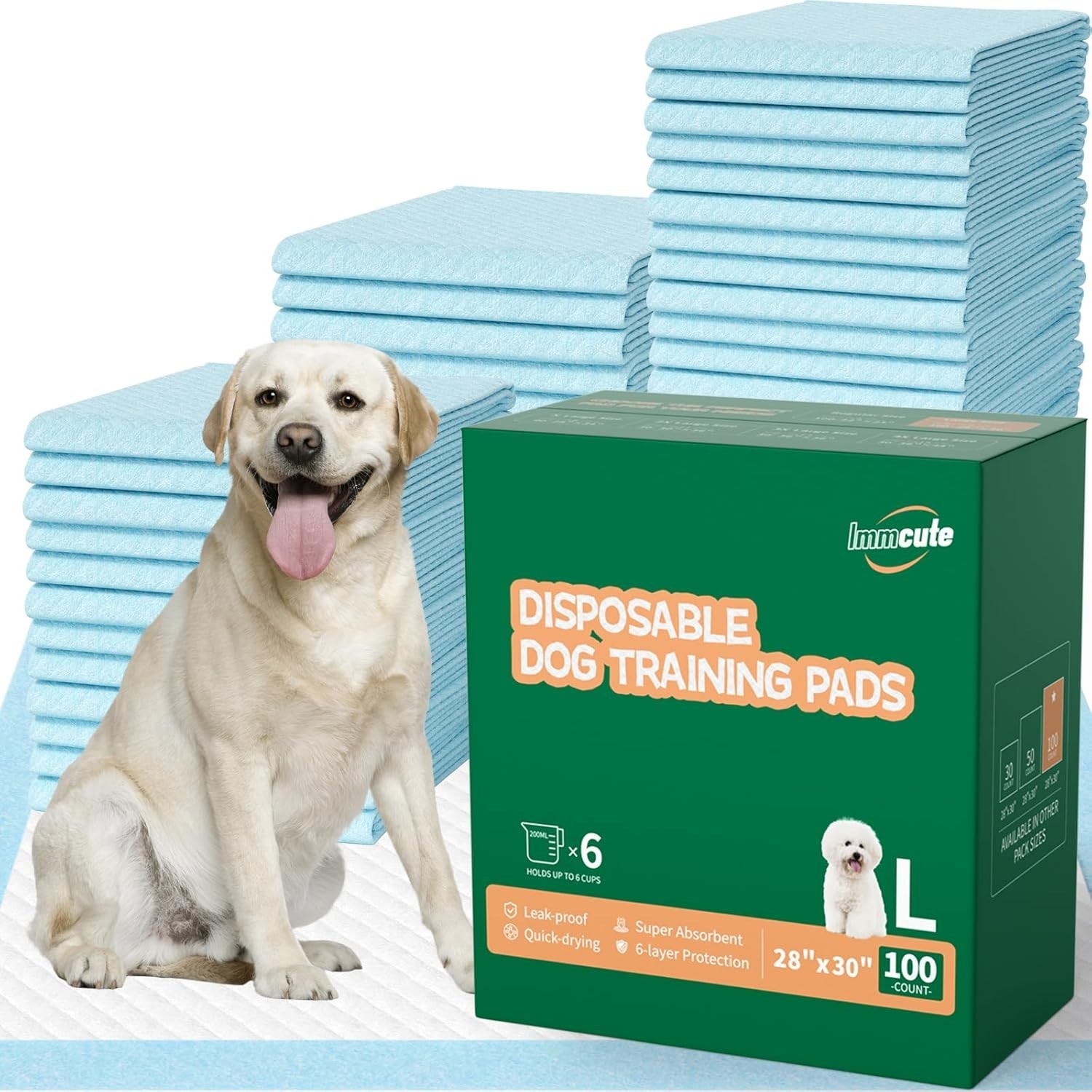 100 Count Large Dog & Cat Puppy Pee Pads – 28″x30″ Absorbent Potty Training P…