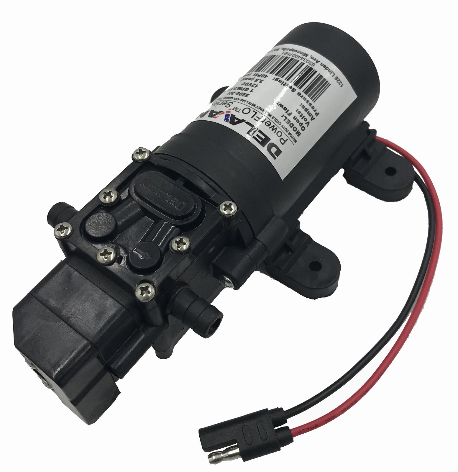 Diaphragm Pump, Polypropylene, Santoprene(R), 12VDC, 1.0 GPM