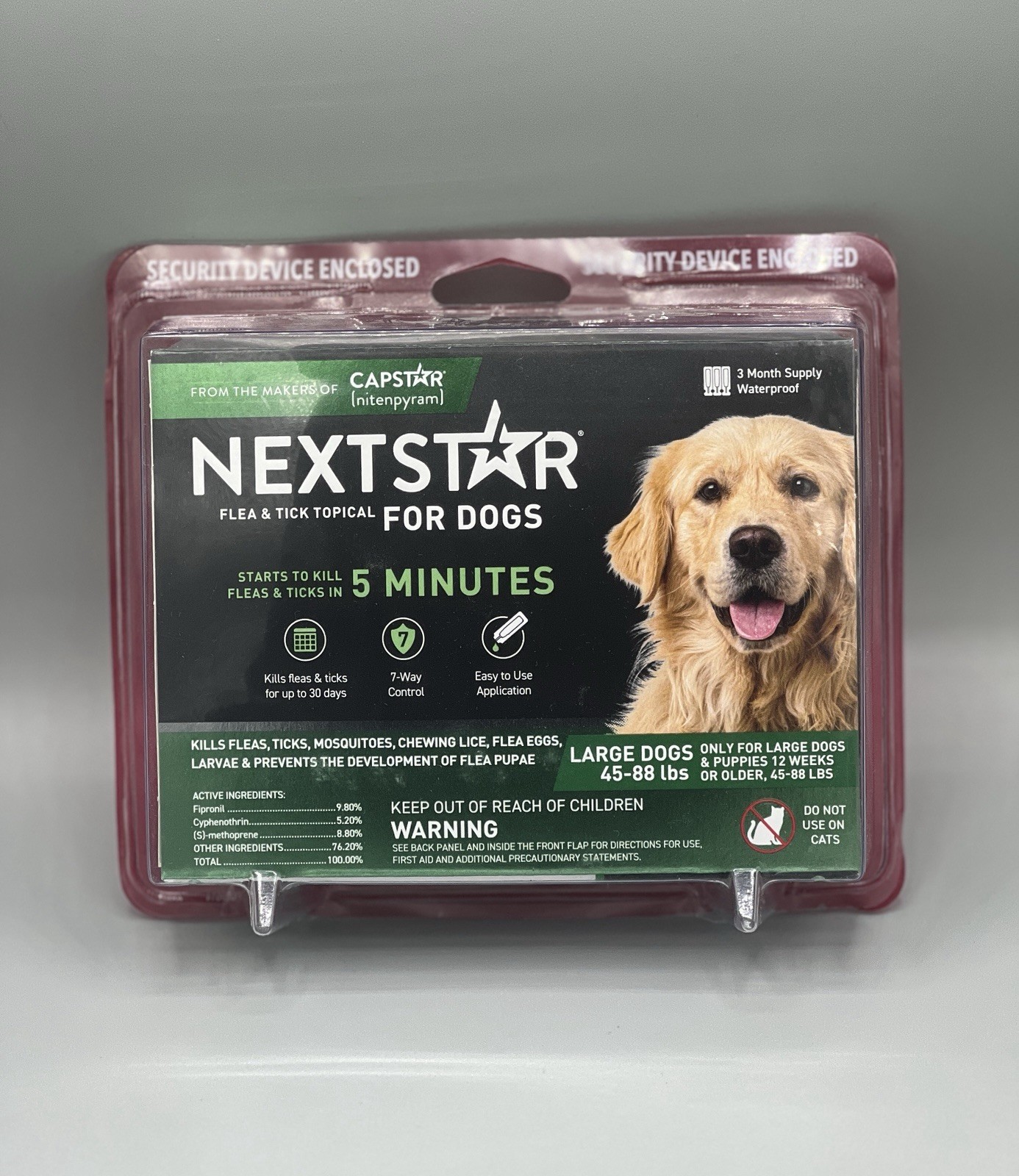 3-Month Supply NEXTSTAR Large Dogs 45-88lbs Flea & Tick Topical Waterproof