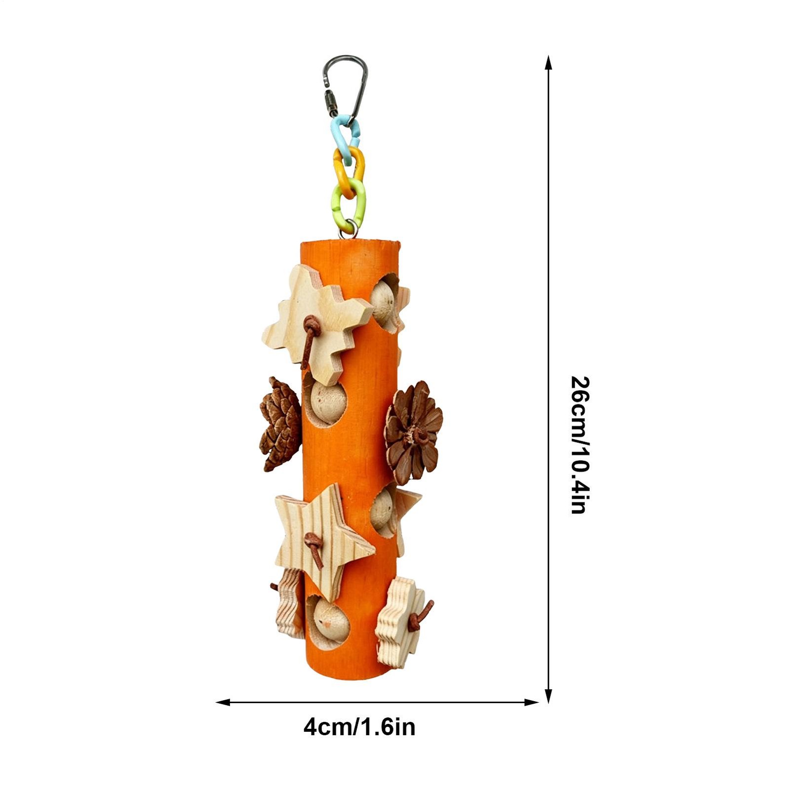 Bird Toys for Parrots 10.4 Inch Wooden Natural Teeth Grinding Bird