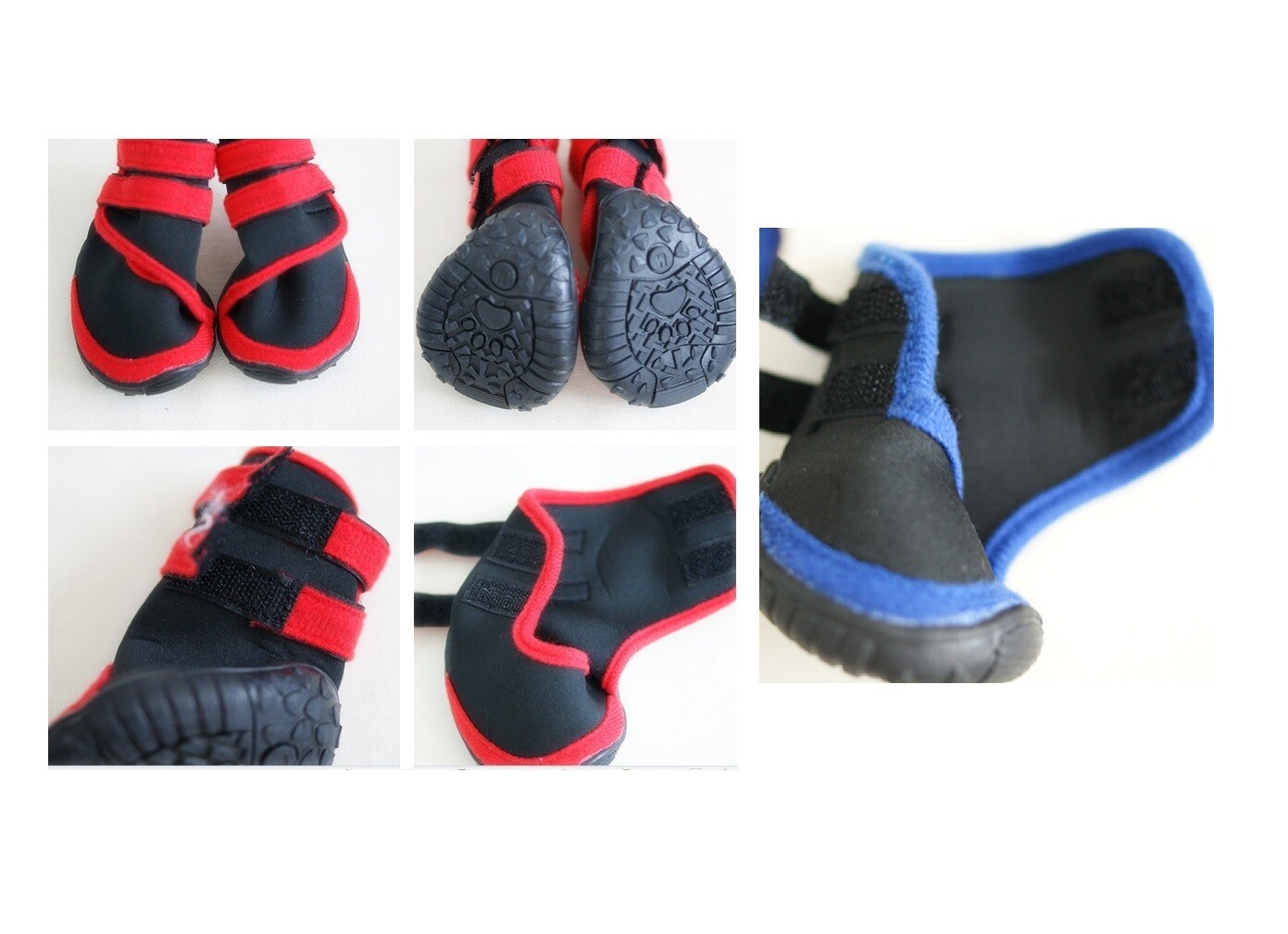 Dog Cat Shoes Waterproof XXS,XS,S,M,L,XL,XXL Boots Booties Paws Injury Red/Blue