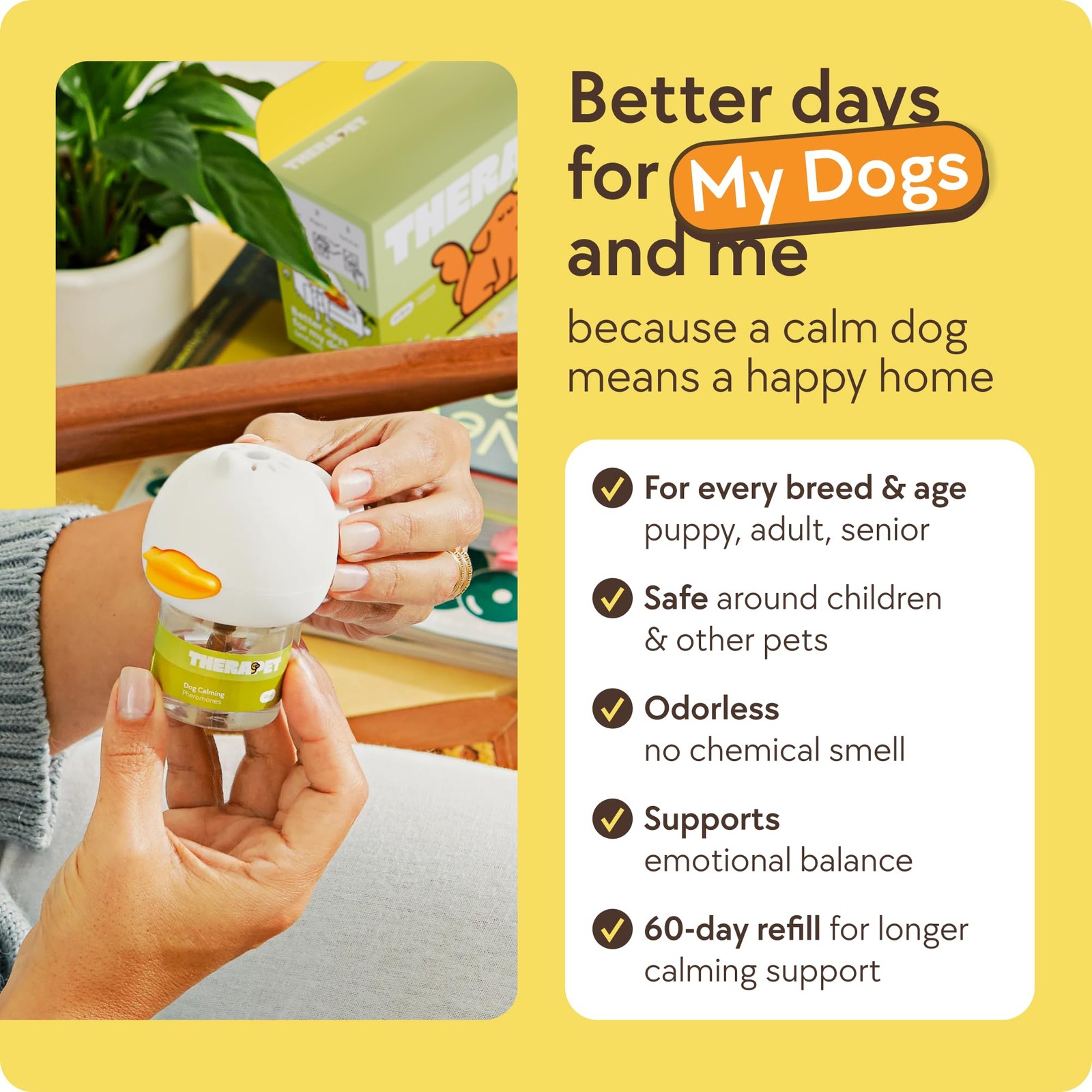 TheraPetMD 60-Day Dog Calming Diffuser Kit – Pheromone 1 Pack
