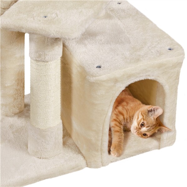 Cute Cat Tree Cat Tower w/ Platform, Cat Condo Cat Play House for Indoor Cats