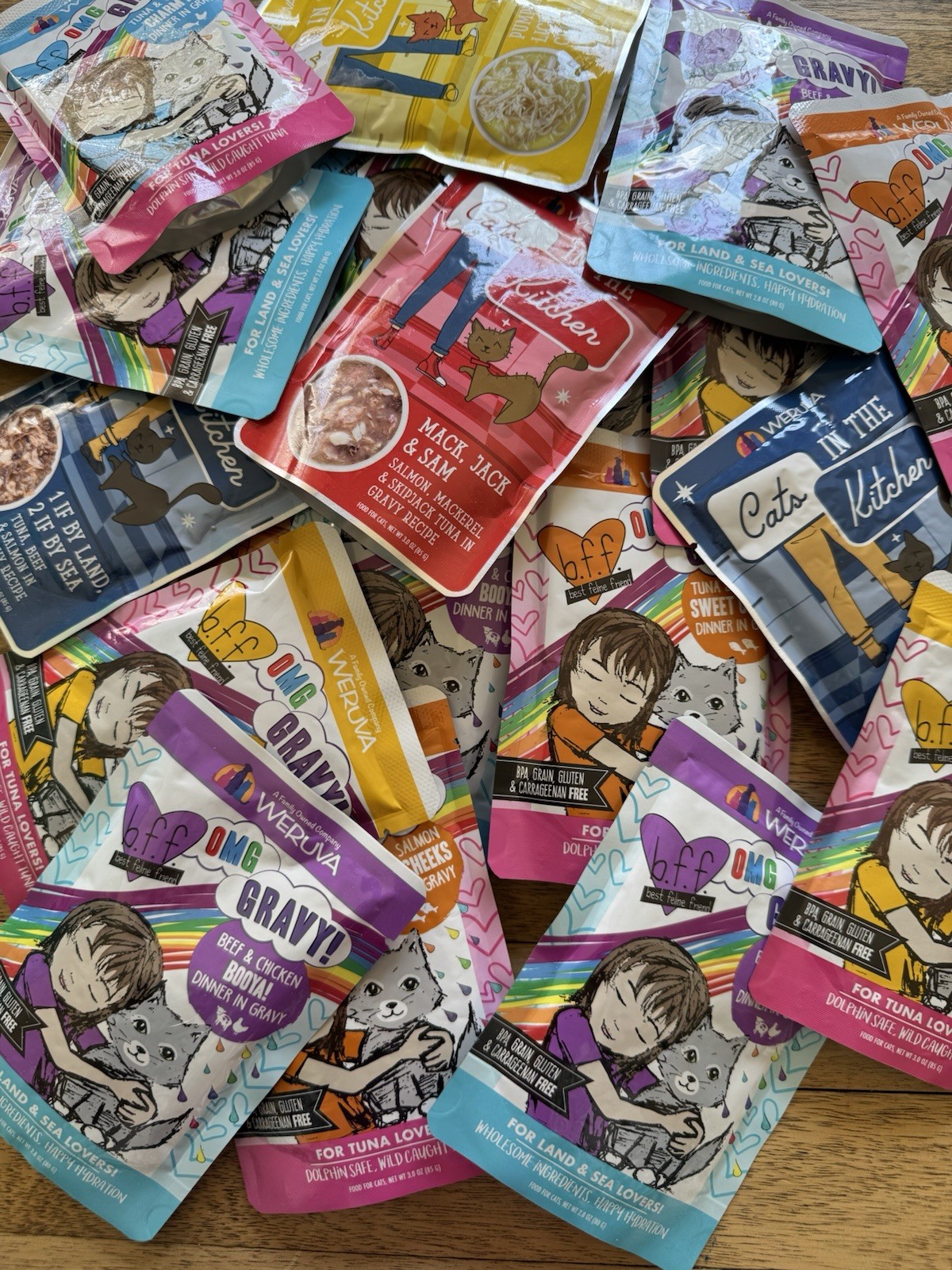 100 POUCHES Weruva OMG + Cats In The Kitchen Cat Food Pouches FRESH