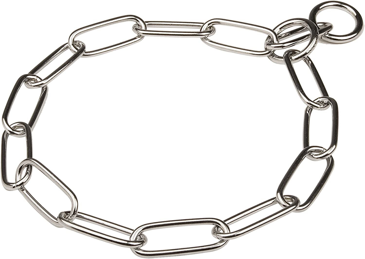 USED-Herm Sprenger Steel Chrome Plated Long Link Fur Saver Chain Dog Collar