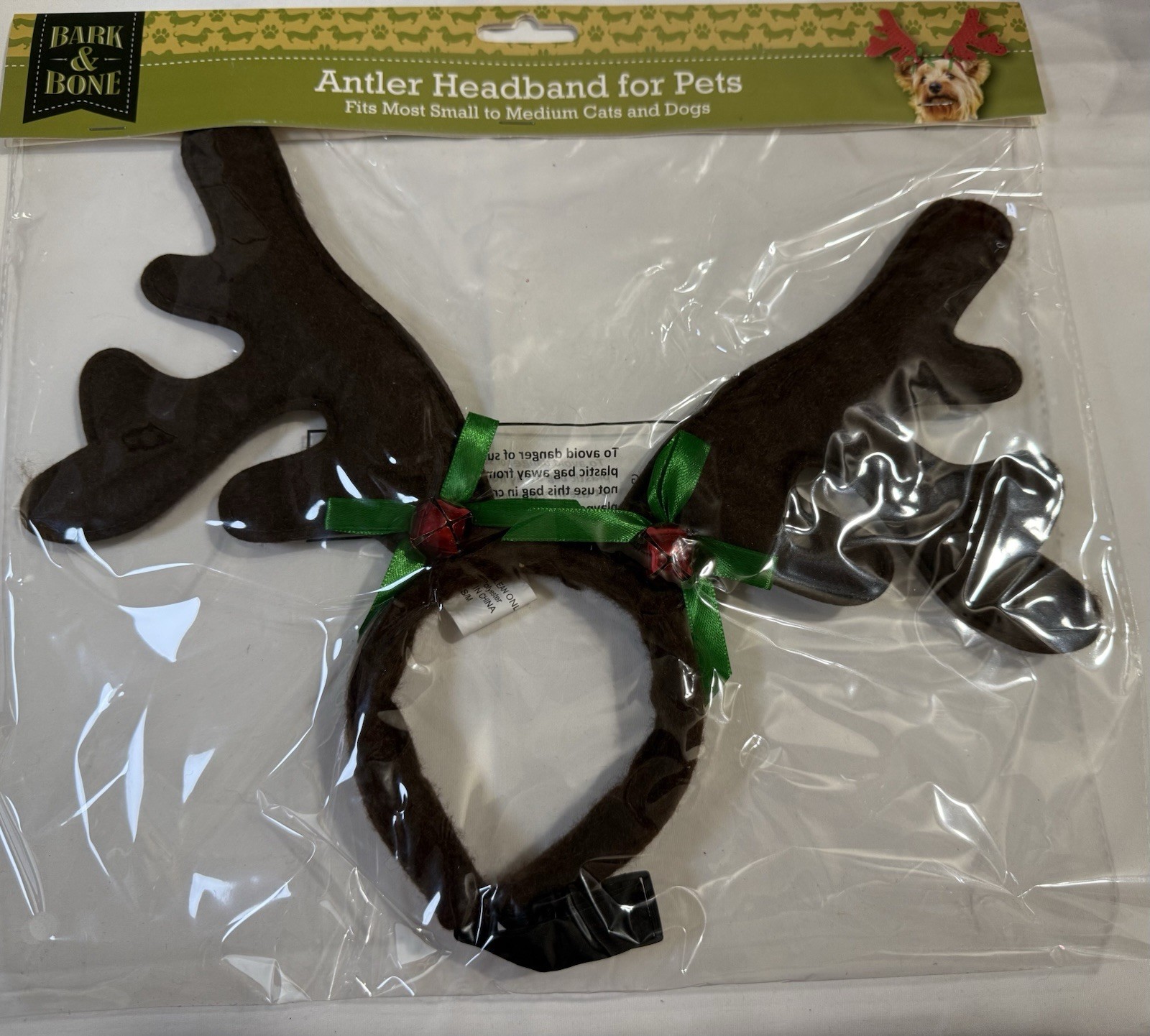 Bark & Bone Antler Headband For Cat or Dog – Small to Medium – Brown