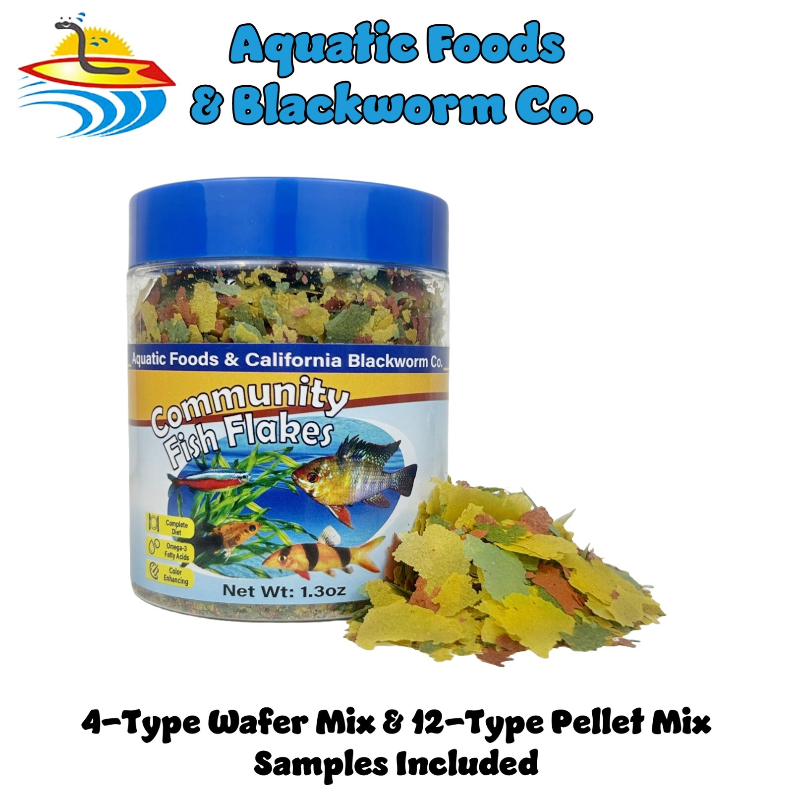Community Tropical Fish Flakes. With FREE 12-Type Pellet Mix & 4-Type Wafers Mix