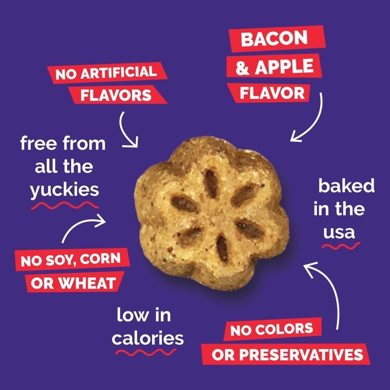 Fruitables Skinny Mini Dog Treats Apple Bacon Flavor, 5 oz..