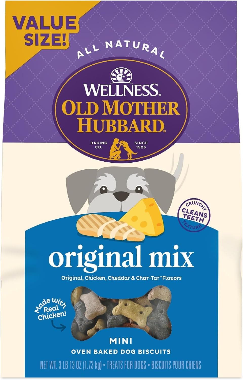 Wellness Classic Original Mix Dog Biscuits, Natural Training Treats, 4 Flavors,