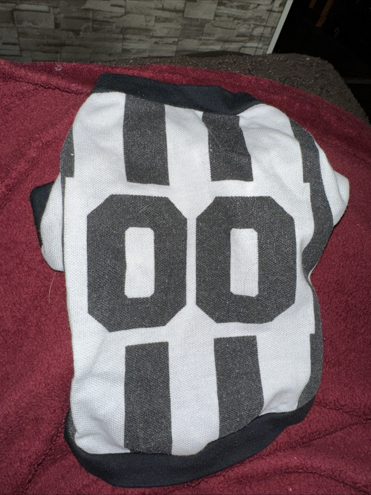 Unknown Maker Puppy/dog Black/white Stripe T Shirt Pull Over S 4-6 Lbs