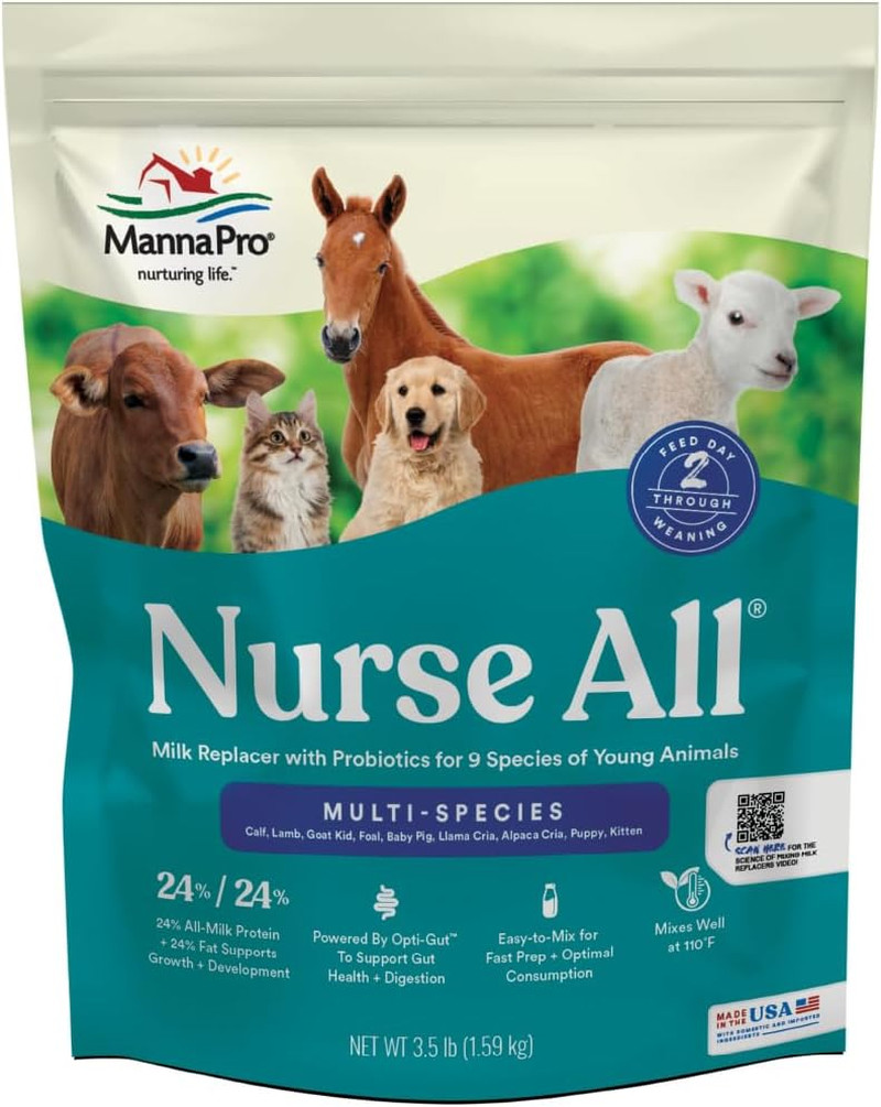 Nurse All Multi-Species Milk Replacer, Great for Calves, Lambs, Goat Kids, Foals