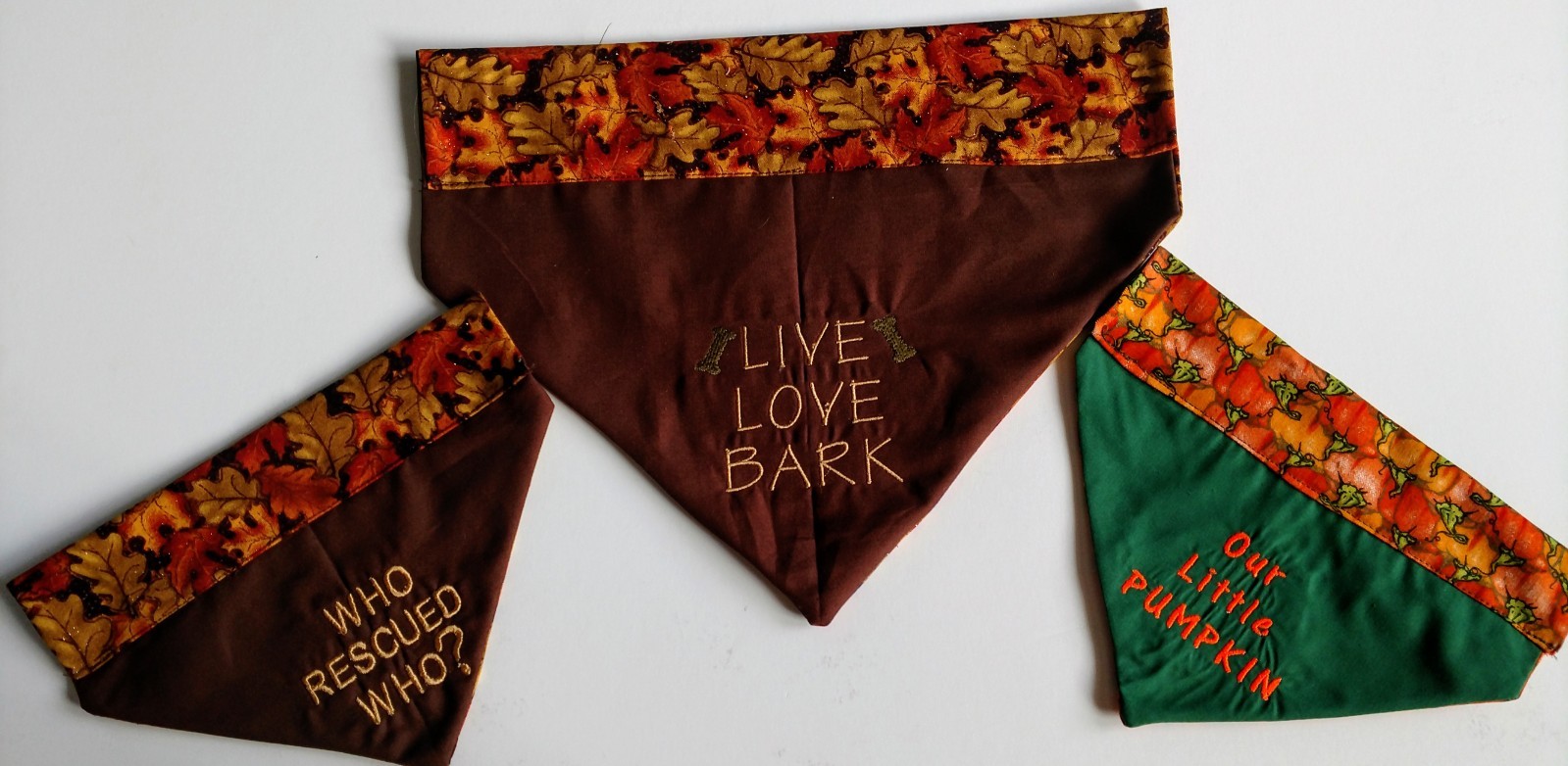 PERSONALIZED reversible embroidered over the collar DOG BANDANA – Design Ur Own!