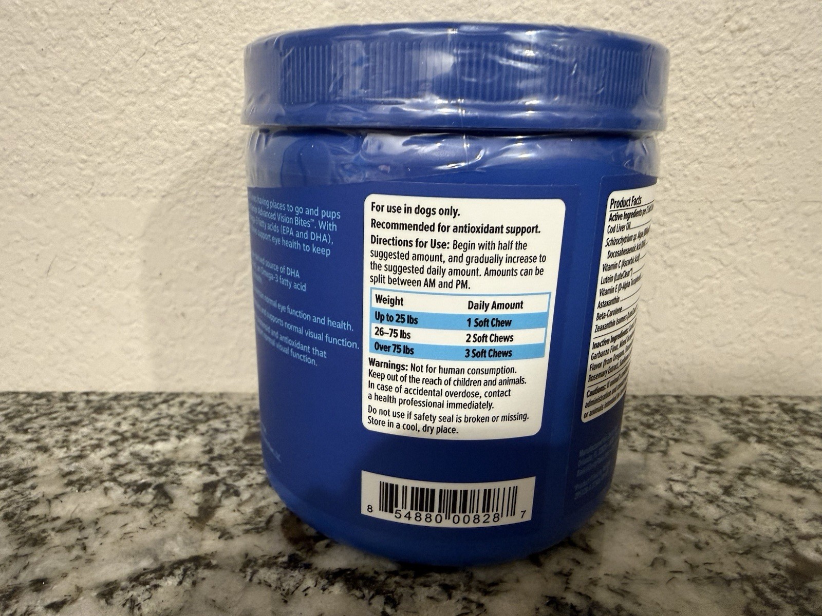 Zesty Paws Senior Vision Bites 90 Count Daily Eye Care Soft Chews for Dogs