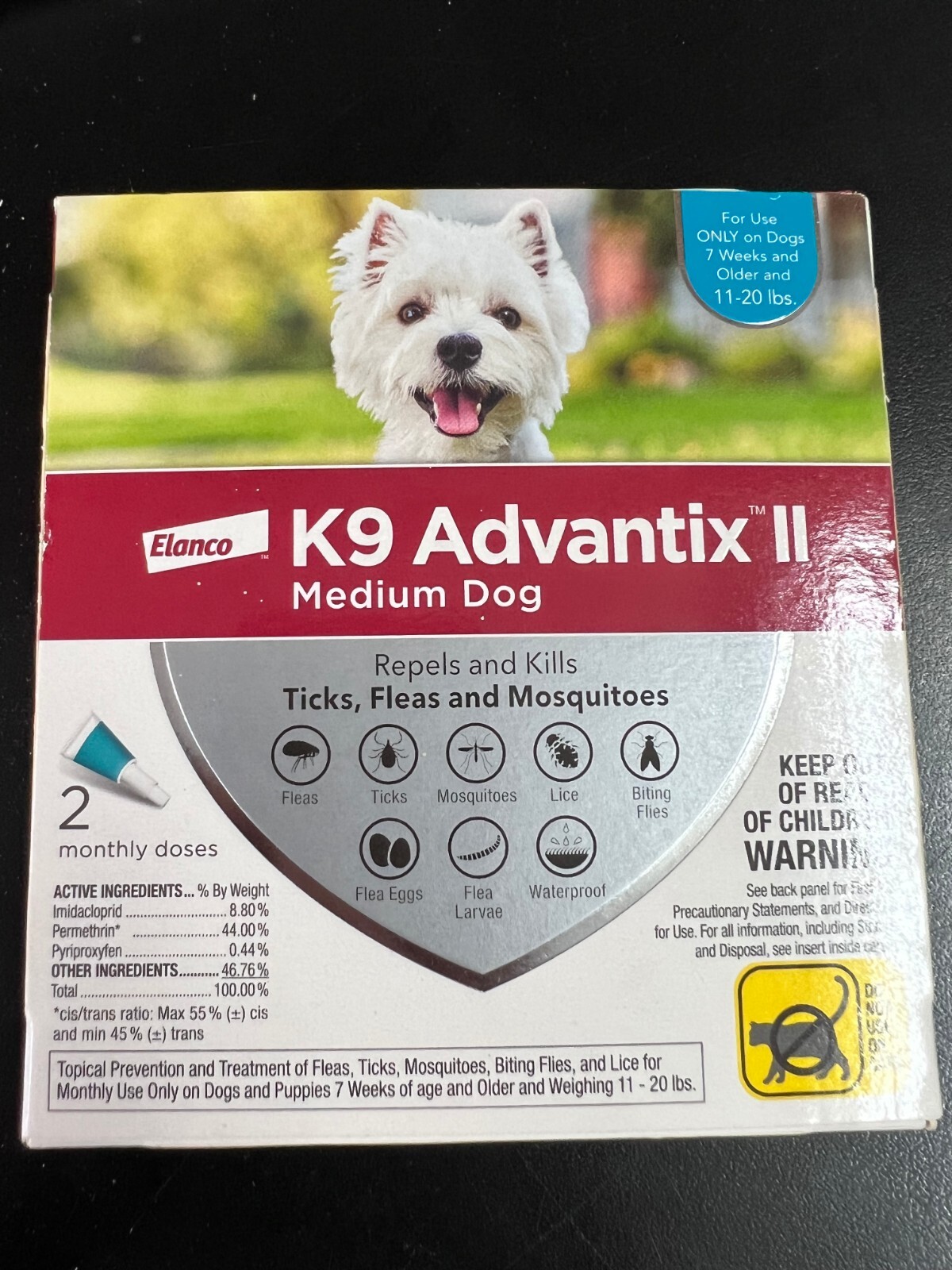 K9 Advantix II Flea & Tick Treatment & Prevention for Medium Dog 2 Dose 0631
