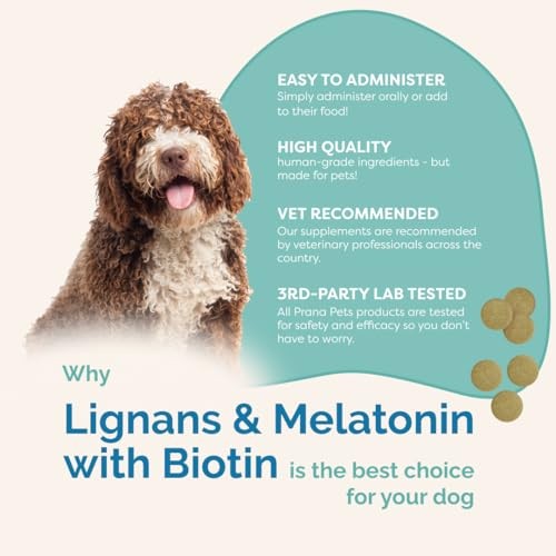 PranaPets Lignans & Melatonin Supplement for Dogs up to 25 lbs – Supports