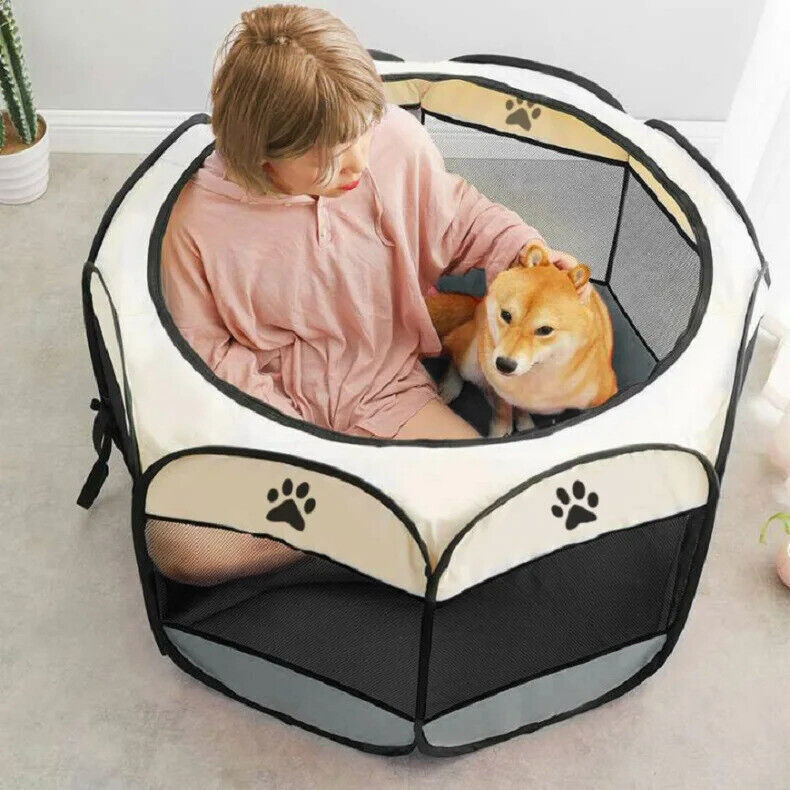 Portable Pet Playpen Foldable Kennel Puppy Tent for Dogs Cats Rabbits Pop Up M/S