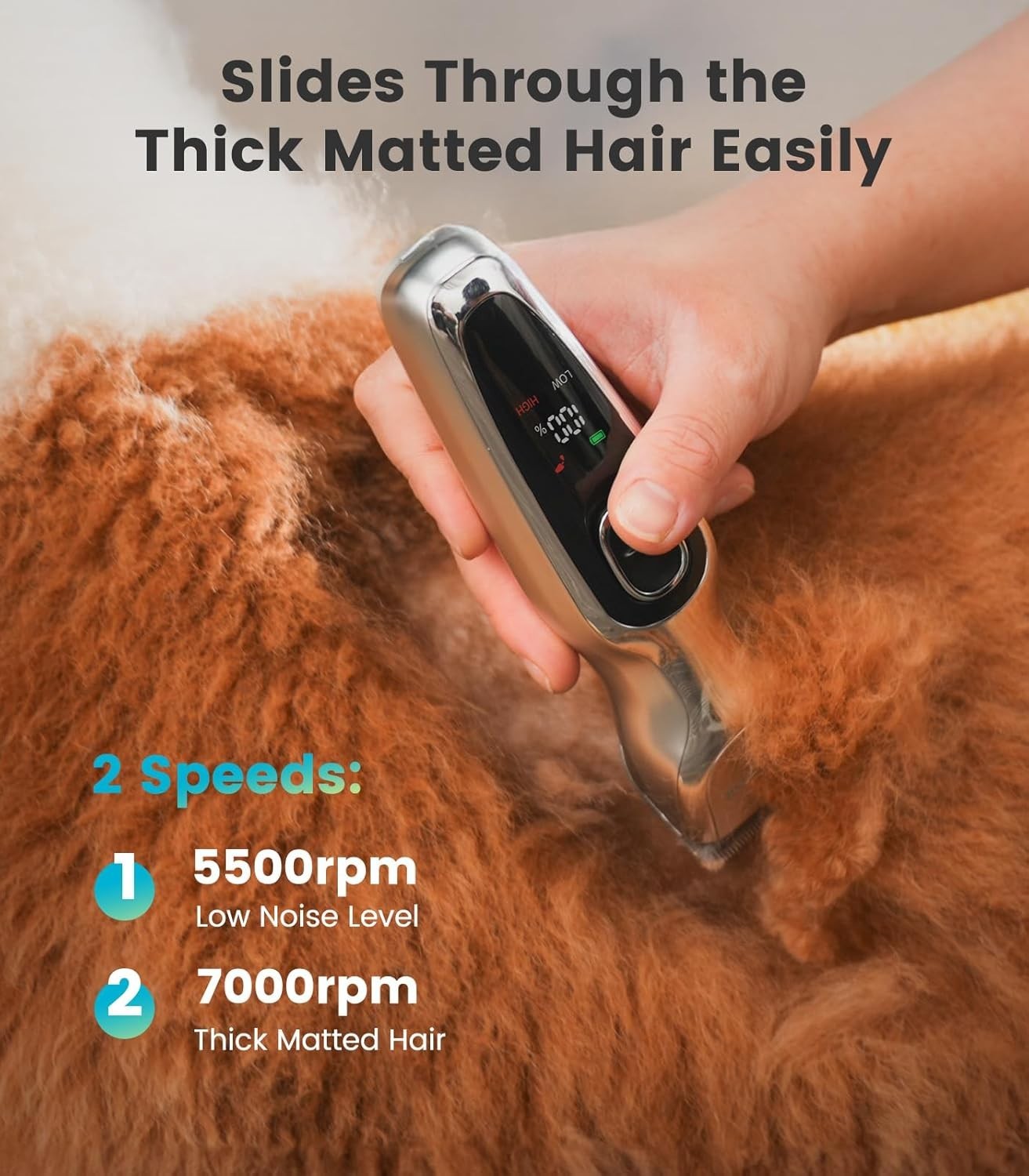 Professional PET CLIPPERS Dog Grooming Kit Heavy Duty Trimmer Thick Hair US