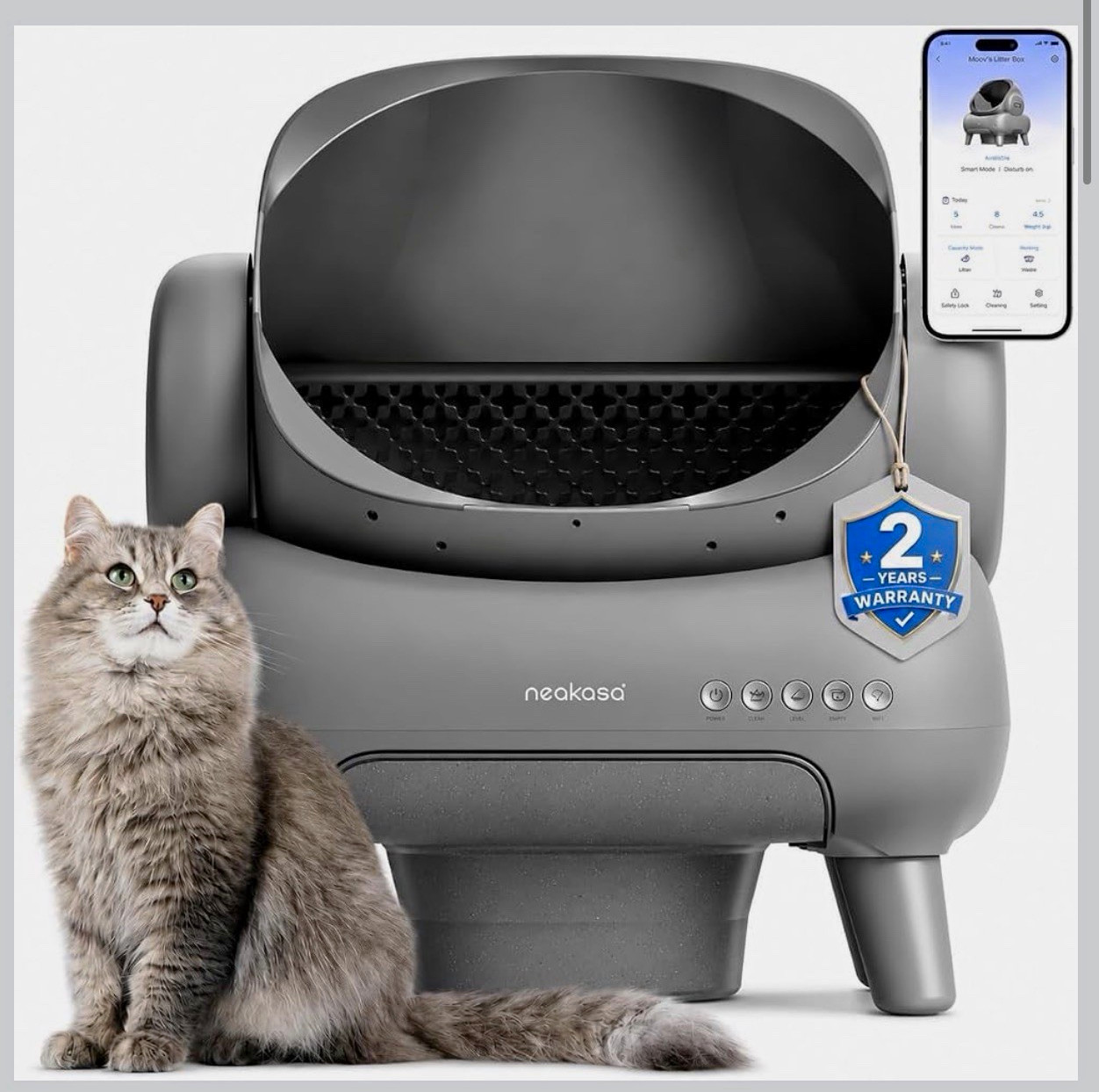 Neakasa M1 Plus Self-Cleaning Cat Litter Box, Wi-Fi, Android & iOS Compatible