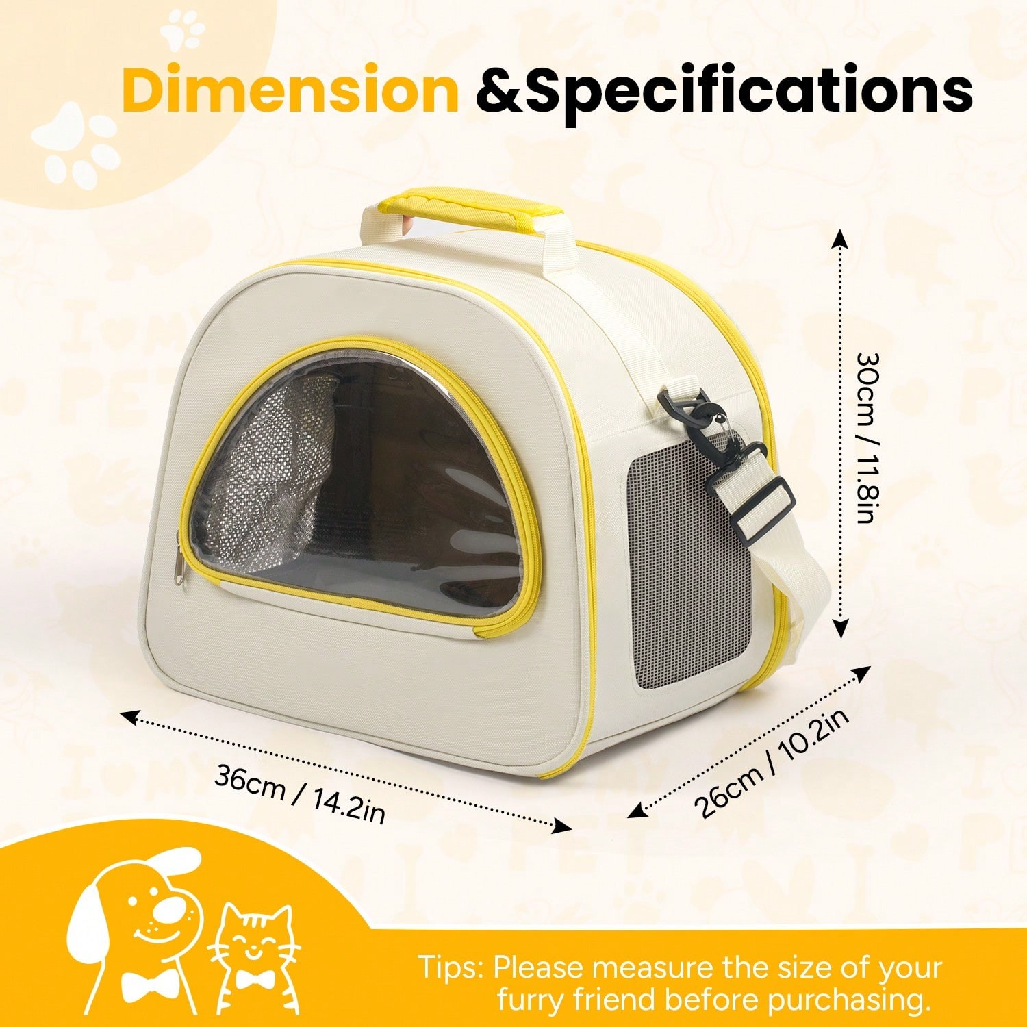 Breathable Mesh Pet Carrier Bag Portable Comfort Handbag for Small Dogs & Cats