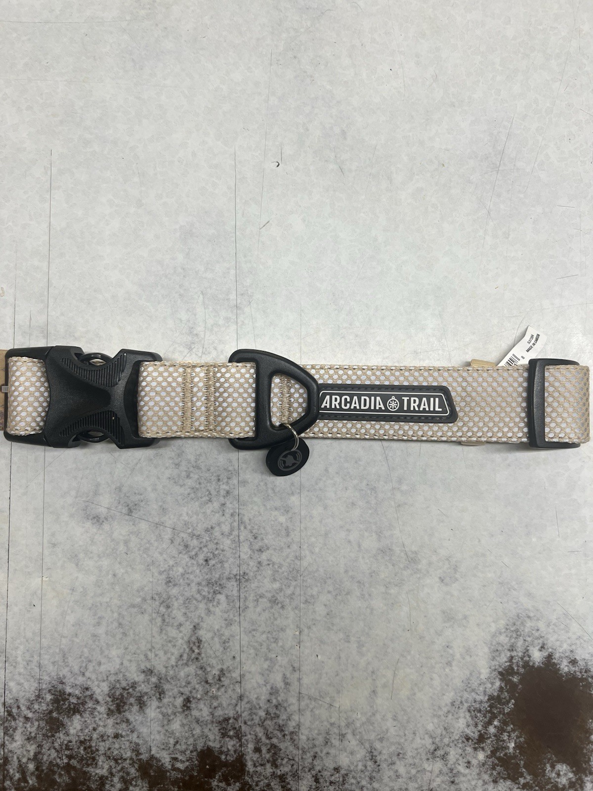 Arcadia Trail Standard Dog Collar L Tan/Beige Nylon Adjustable Unisex
