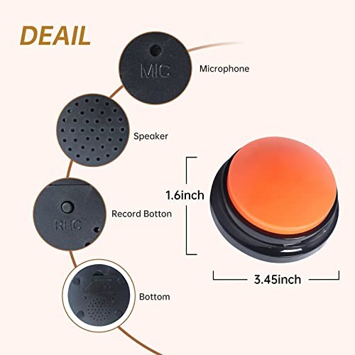 Artist Unknown 4 Color Voice Recording Button, Dog Buttons for Communication