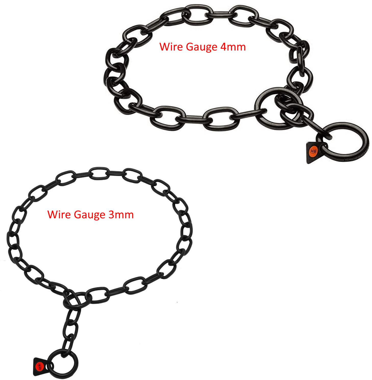 USED-Herm Sprenger Black Stainless Steel Short Link Fur Saver Dog Chain Collar