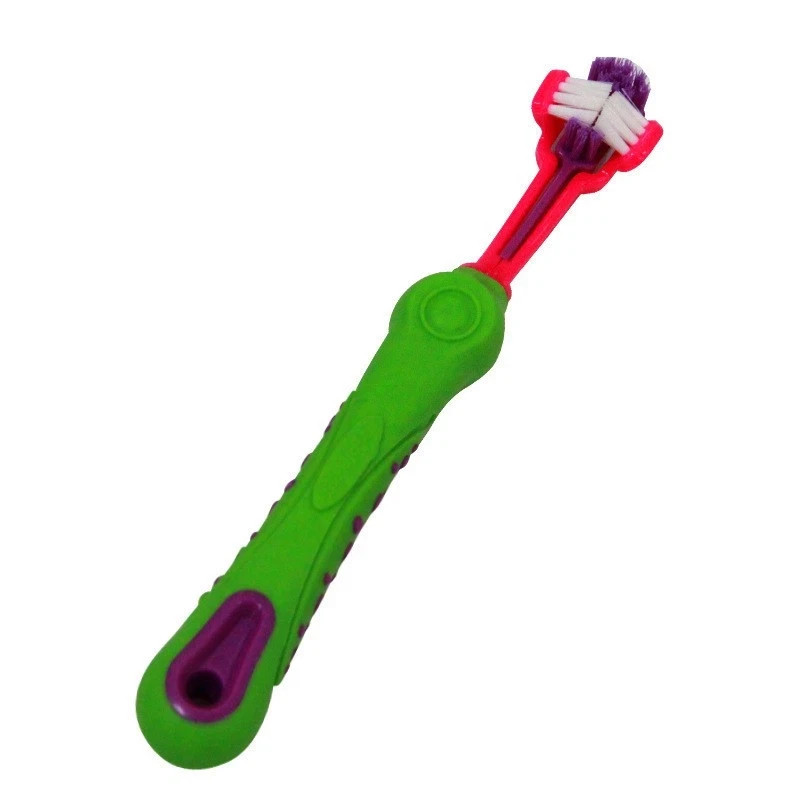 Pet Toothbrush 3-Sided Dog Toothbrush Removing Bad Breath Tartar Mouth