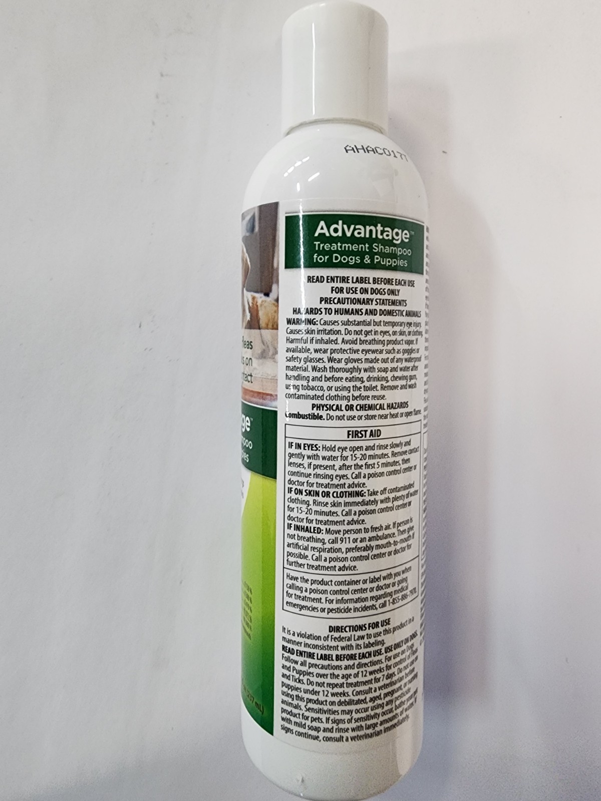 3 Pack, New ELANCO ADVANTAGE TREATMENT SHAMPOO, FOR DOGS & PUPPIES, 8 OZ