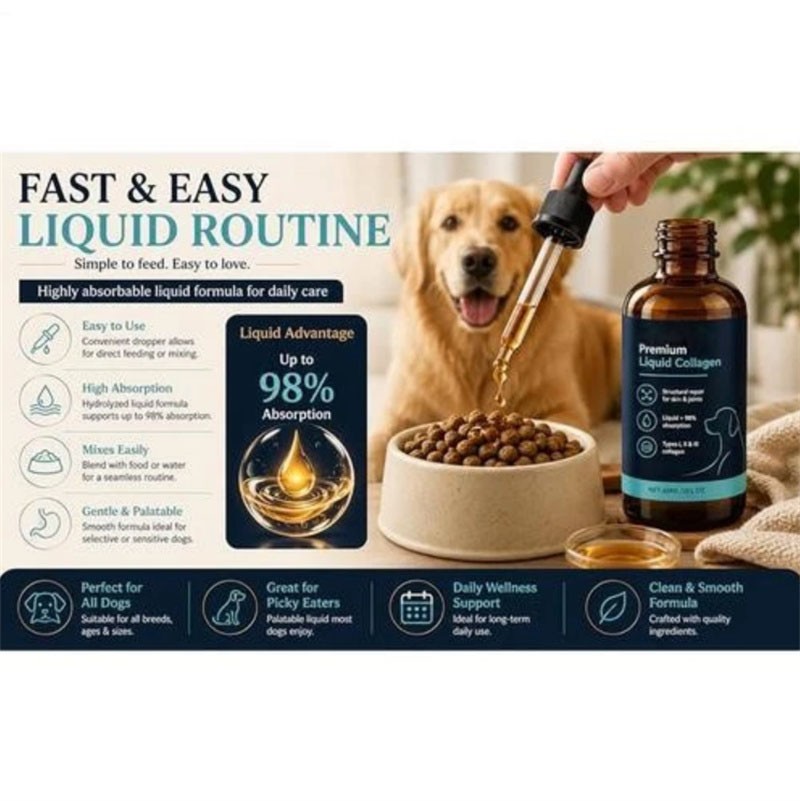 Healthy Petz Premium Liquid Collagen For Dogs, Supplement With Collagen, 60ml
