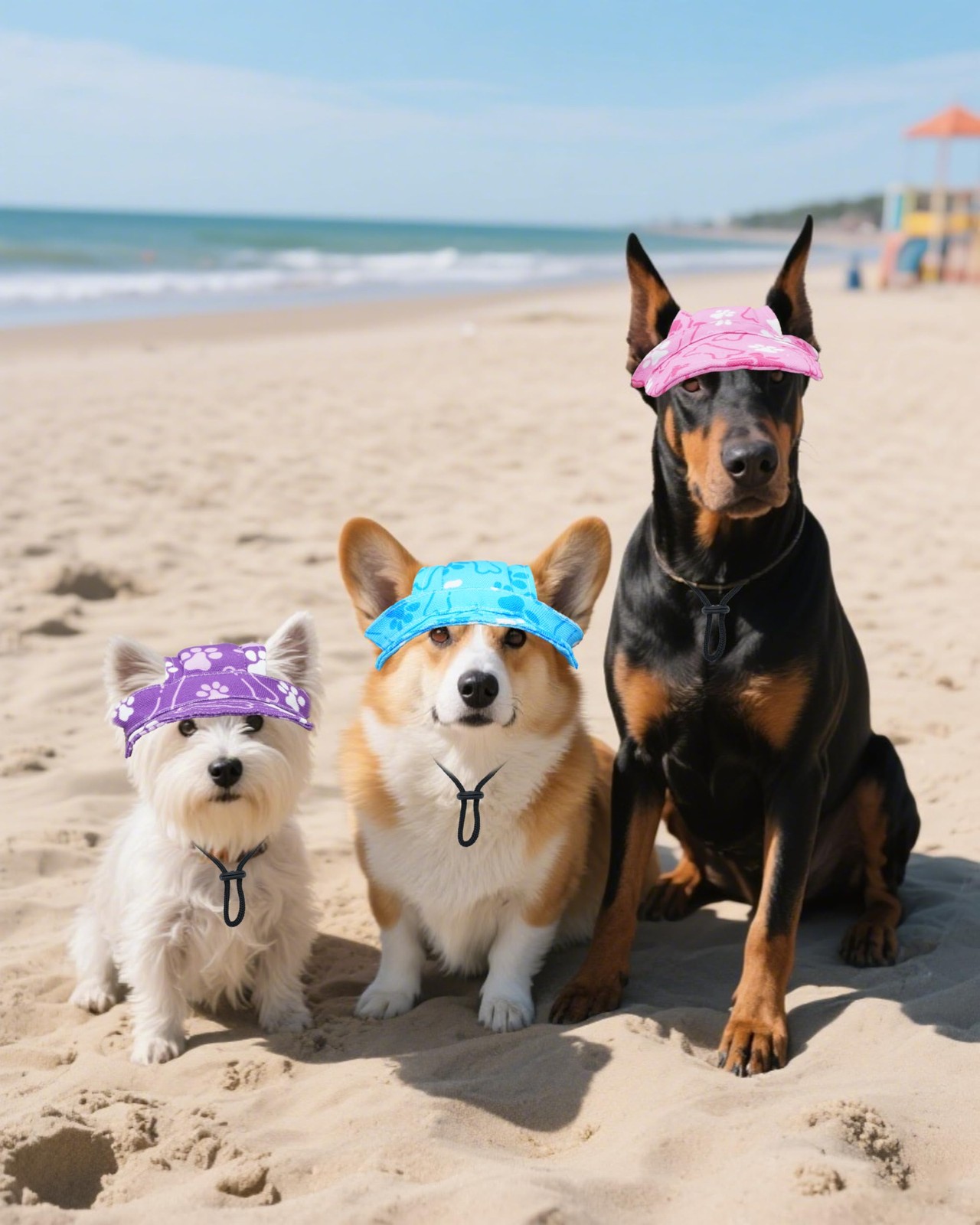 PET SHOW Dog Baseball Cap Paw Print Dog Visors for Small Doggy Cats Waterproo…