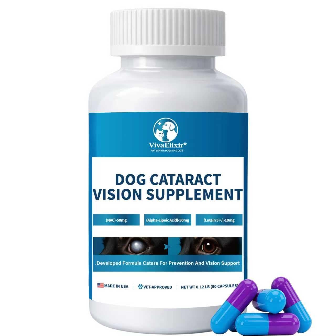 Eye Supplements for Dogs – Vision Support Soft Chews with 90 Ct, White