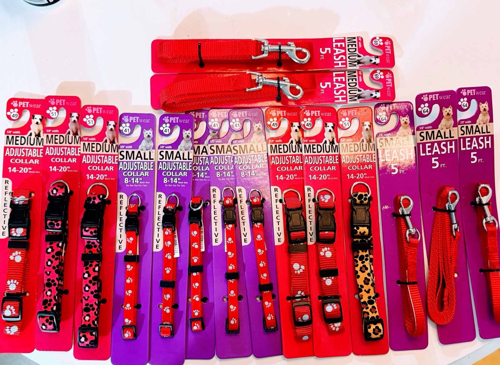 Pet Collars & Leash Lot (11) Collars & (5) Leashes All New With Tags ~ 16PC LOT