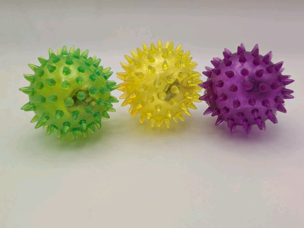 LED Light Up Rubber Spike Ball Toys For Pets Dog / Cat 3 pk Balls FREE SHIPPING