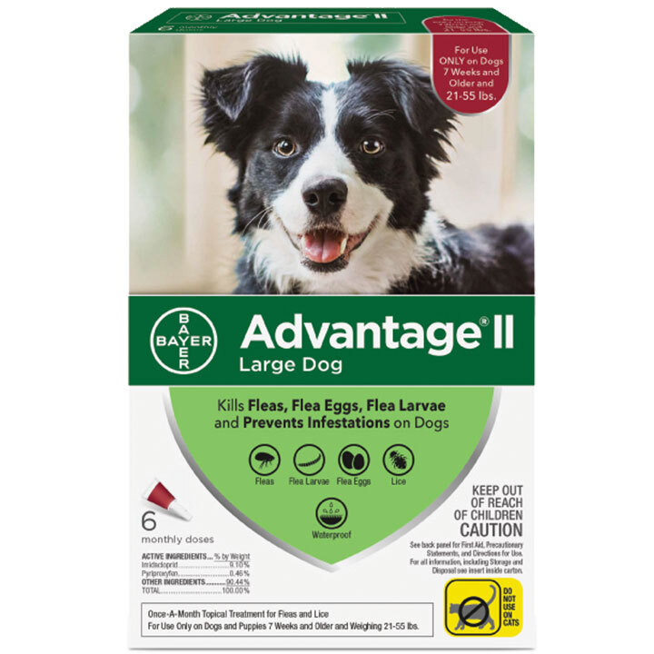 Advantage II for Dogs 21-55 lbs 6pk (6 Month Supply) Genuine EPA USA