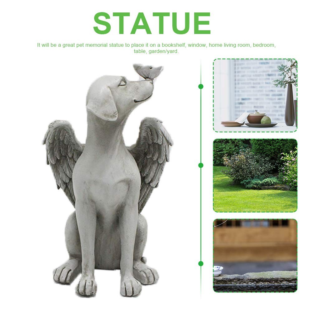 LKEREJOL Angel Dog Memorial Statue, free size, As Picture Show