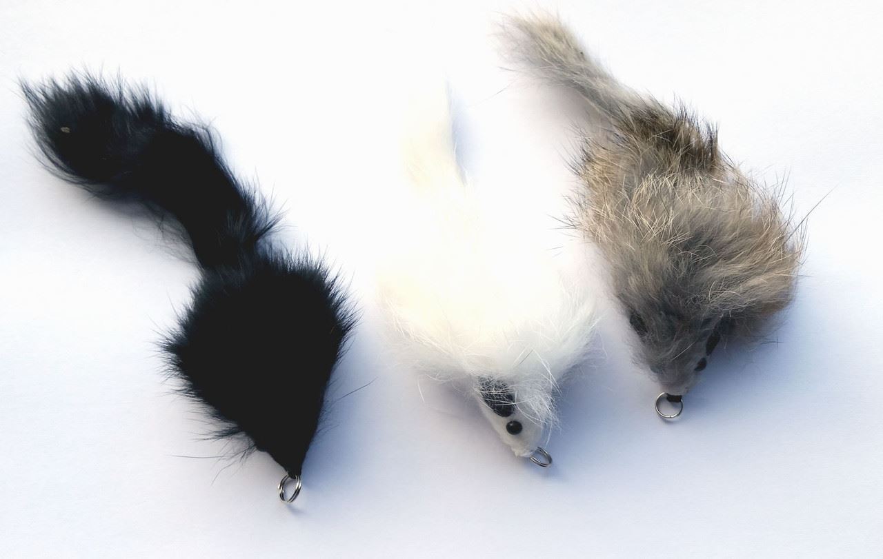 Long Hair Fur Mouse Teaser Wand Cat Toy Refill Teaser Attachement – Rattle Sound