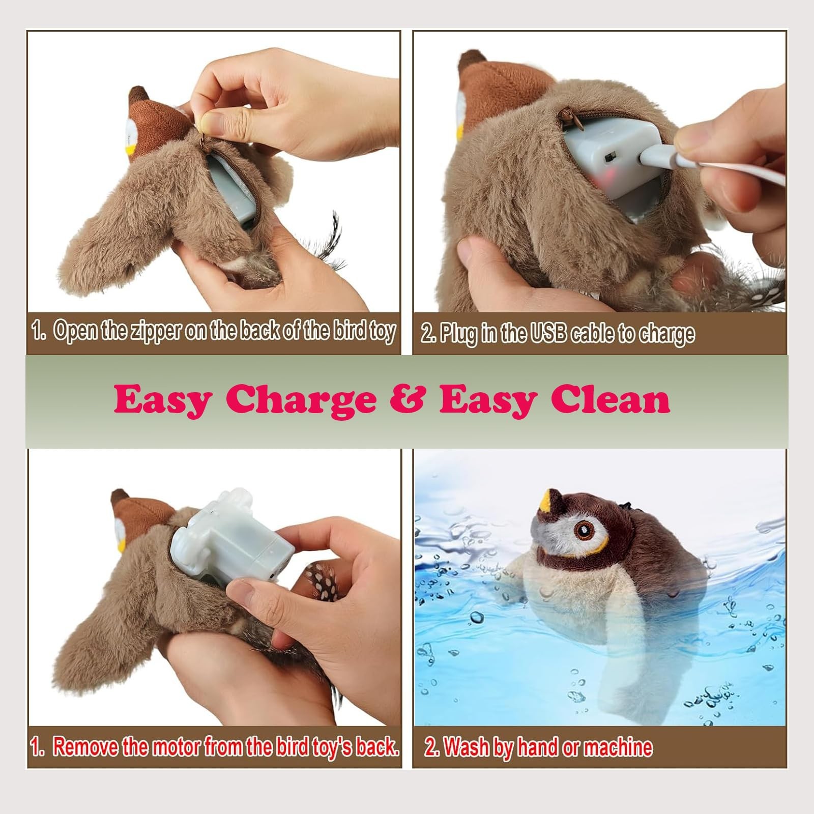 blueypet Upgraded Interactive Small (3.15 x 2.56 x 2.16 inches), Brown Large