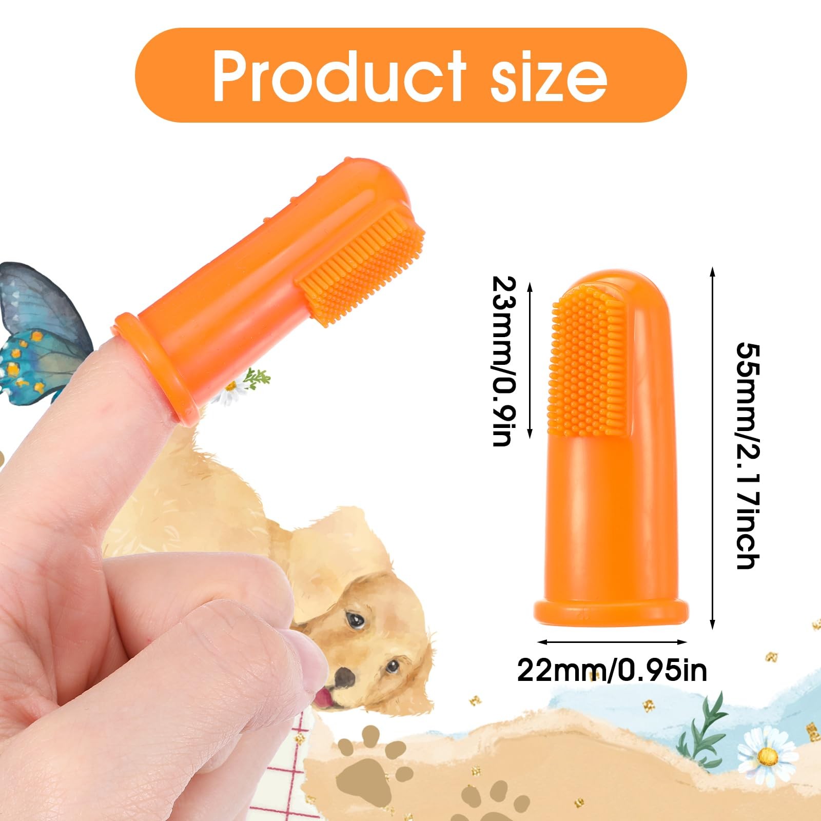 mekueeex 64 Packs Dog Toothbrush Soft Finger Brushes Pet Easy As Show