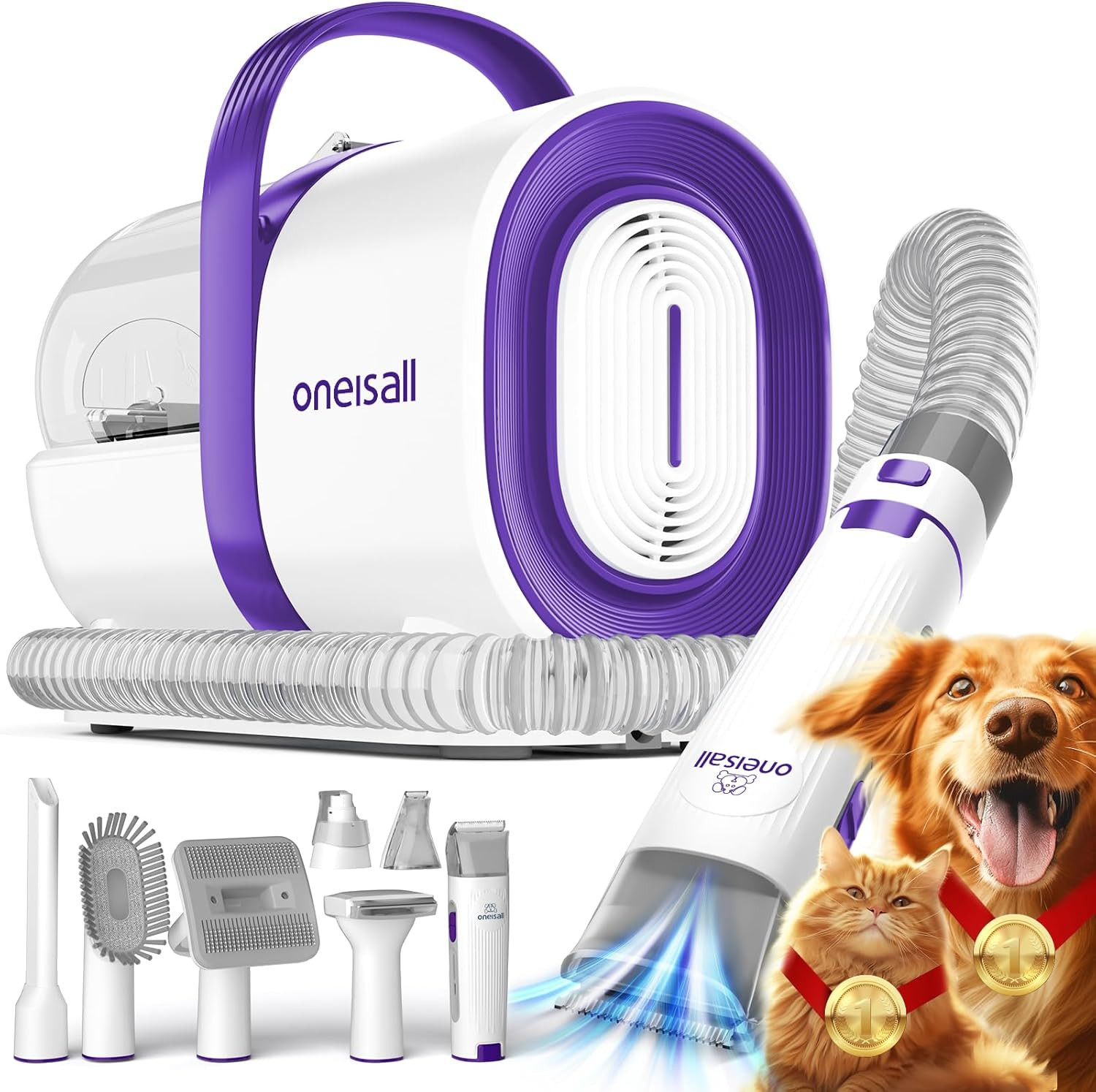 Dog Grooming Vacuum, Pet Grooming Vacuum with Clipper Nail Grinder, 1.5L Dust Cu